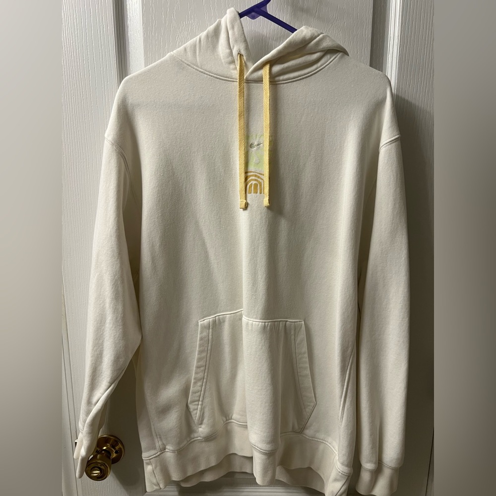 Nike VINTAGE Cream Hoodie with Yellow Details